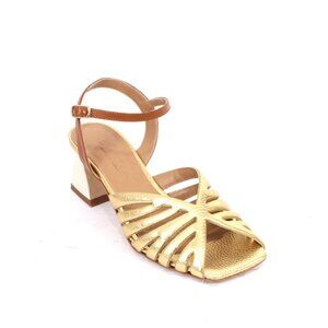 Shana 052b Gold Leather Slingback Sandal Shoes